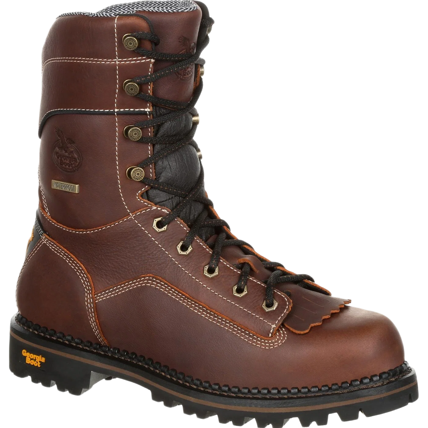 Authentic Georgia Brown AMP LT Logger Waterproof Work Boots Size 10W Genuine