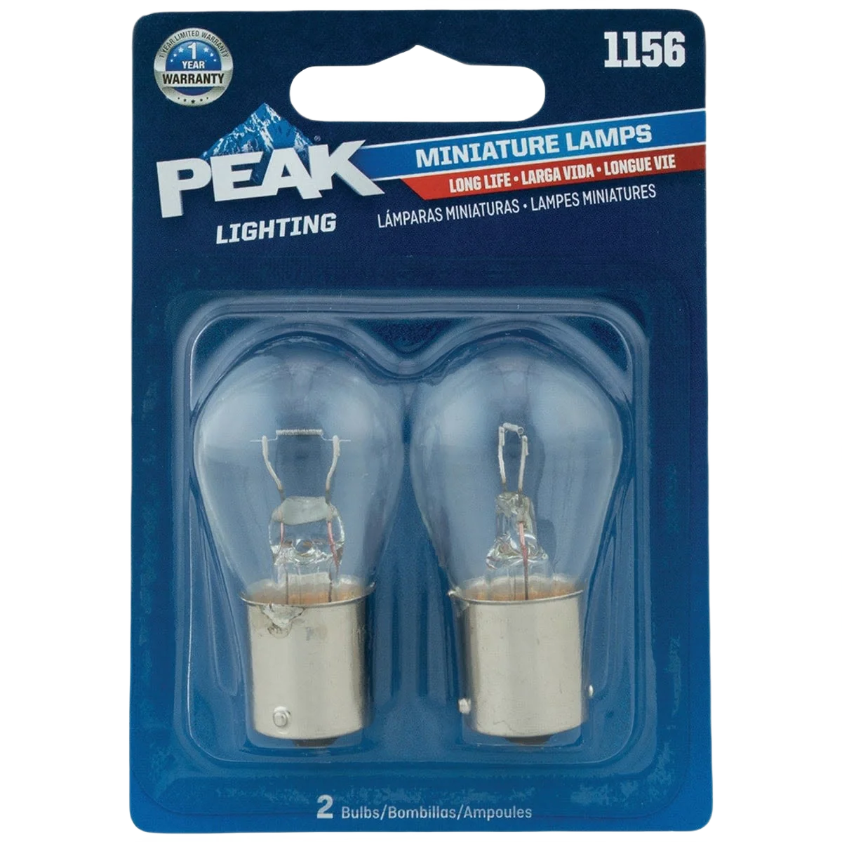Long-Lasting PEAK 1156 12.8V Mini Automotive Light Bulb 2-Pack Eco-Friendly