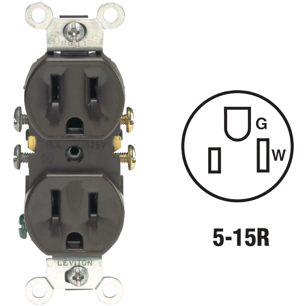 Sophisticated Leviton 15 Amp Brown Shallow Grounded Duplex Outlet Organic