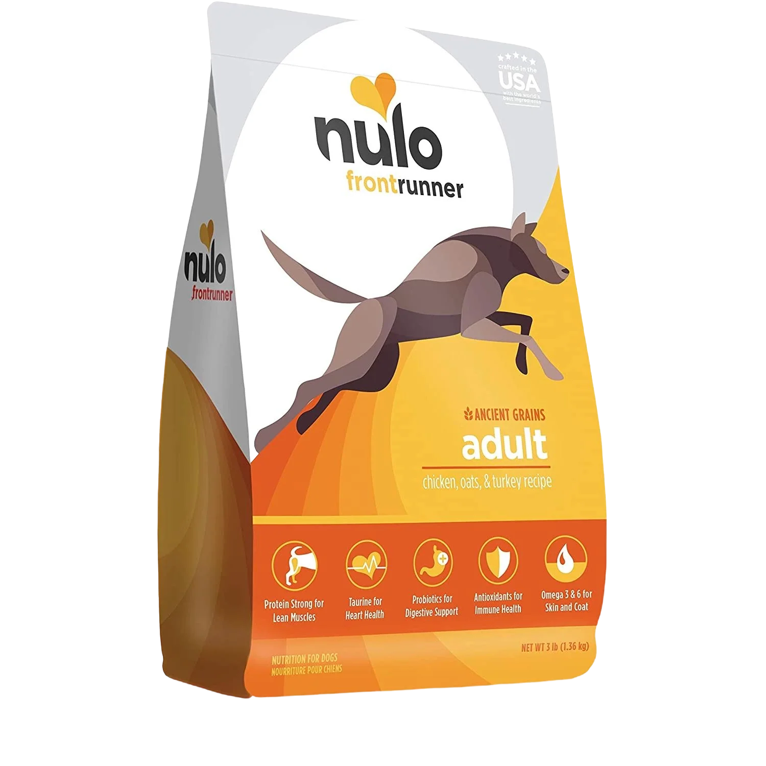 Professional Nulo Frontrunner Protein Chicken Oats Turkey Recipe Dry Adult Dog Food 3 lb. Relaxed
