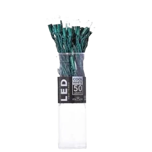 Prestigious Kurt S. Adler Cool White Miniature Clear LED String Light Set with Green Wire 50 Lights Responsible