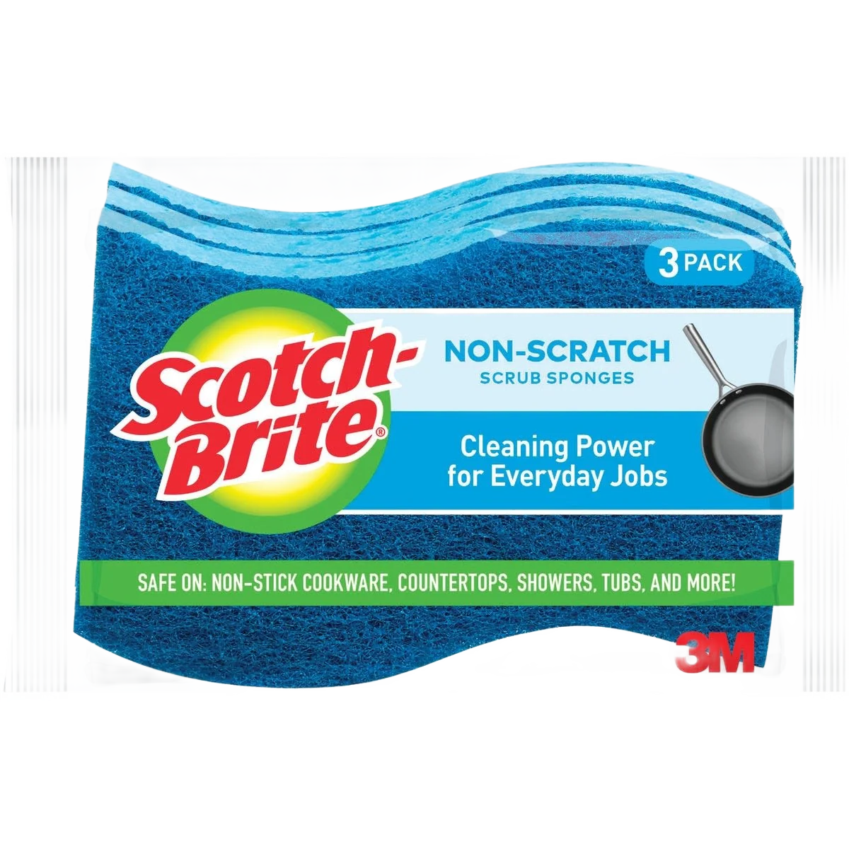 Innovative Scotch-Brite Blue Scratch Scrub Sponge 3-Pack Premium Material