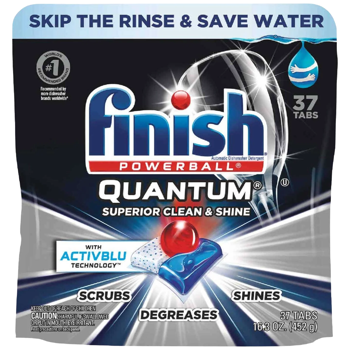 Relaxed Finish Powerball Quantum Dishwasher Detergent 37 Tabs Original Design
