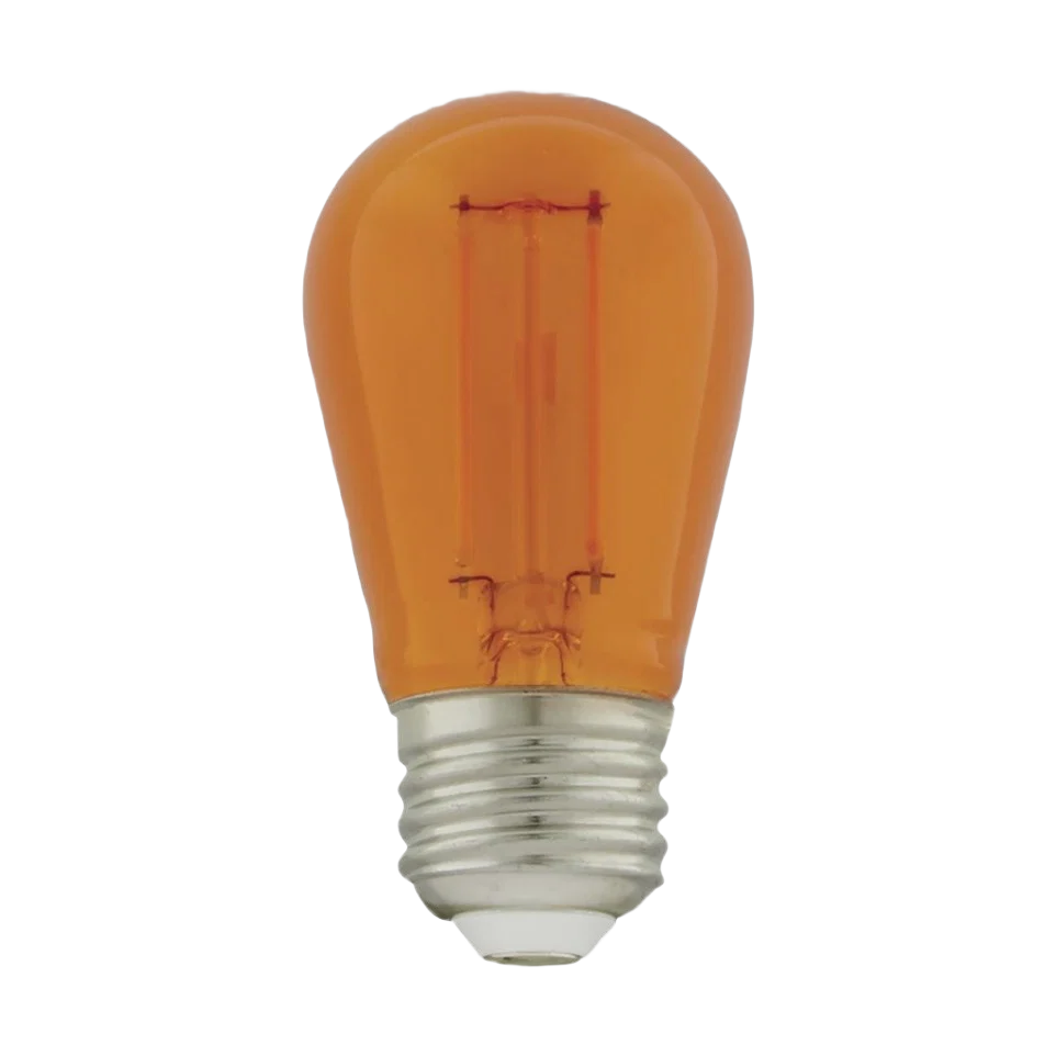 Luxury Satco 1 Watt S14 LED Filament Orange Transparent Light Bulb 4-Pack Solid