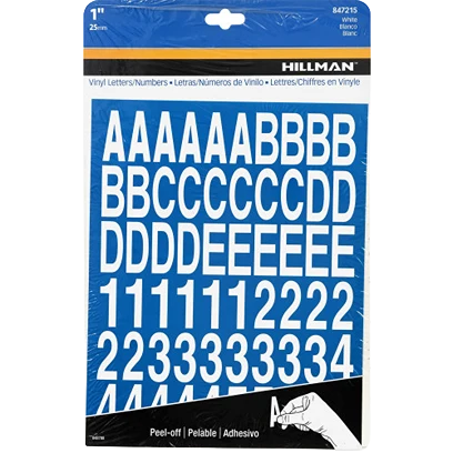 Quality Hillman Adhesive 1-In. White Letter Number Kit Relaxed