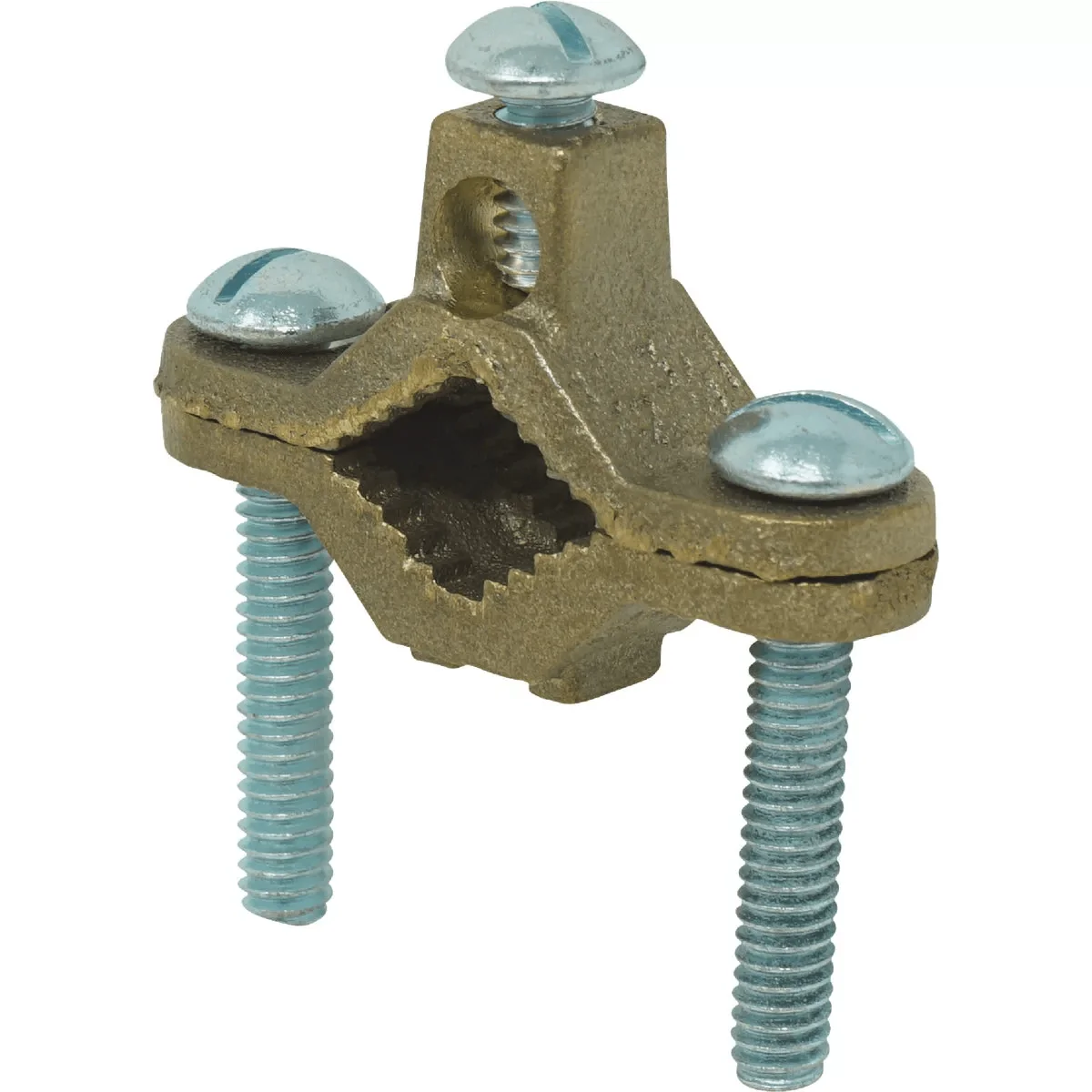 Minimalist Southwire 1 2 In. to 1 In. 10 STR to 2 STR Bronze Ground Clamp Powerful