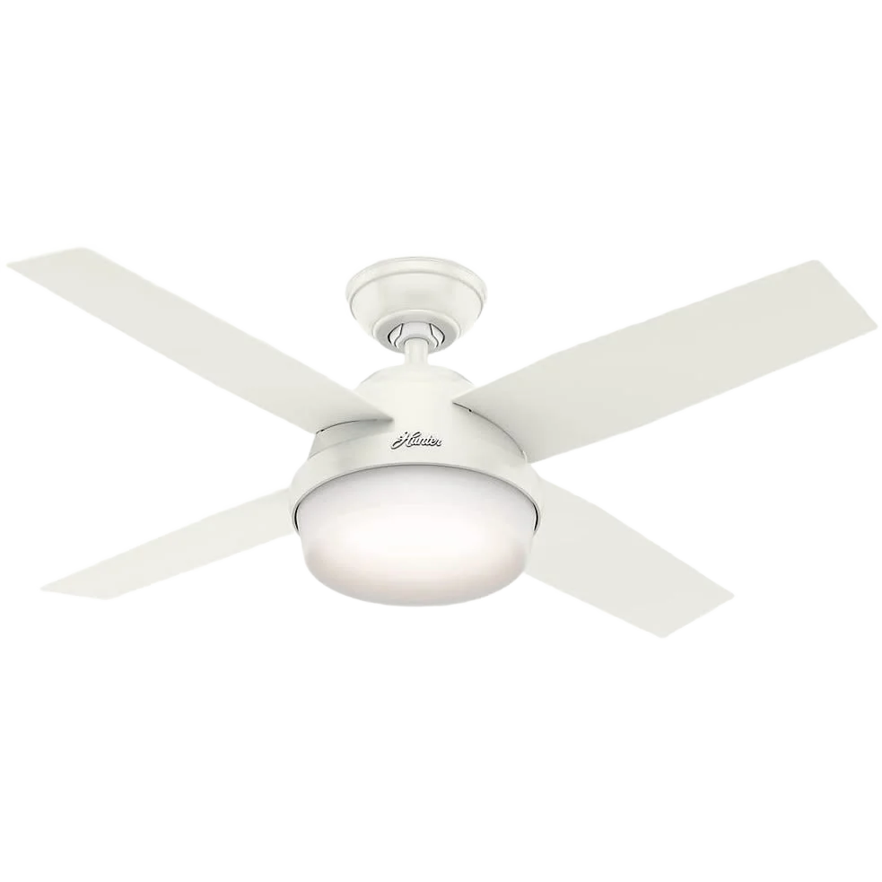Expertly Made Hunter Dempsey Fresh White Ceiling Fan with LED Light 44 in. Durable