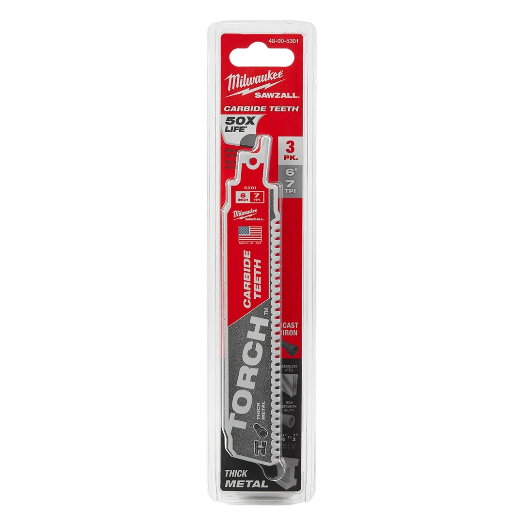 Recyclable Milwaukee 6 The TORCH™ with CARBIDE TEETH 7TPI 3PK Elegant