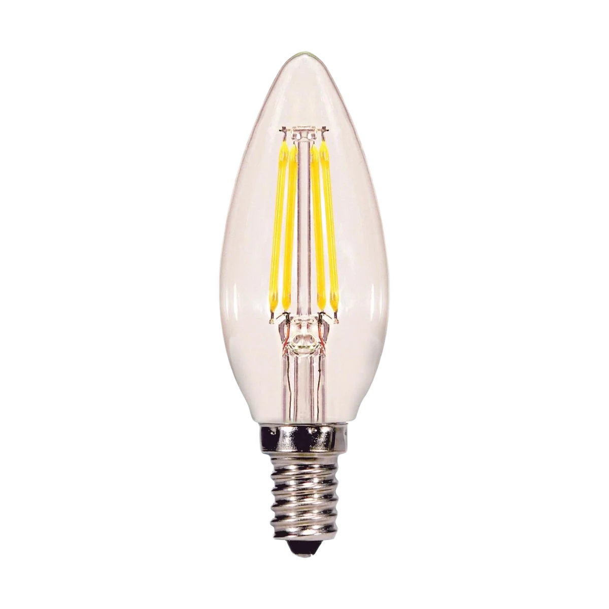 High-End Satco 40 Watt B11 Clear Candelabra Light Bulb 3-Pack Long-Lasting