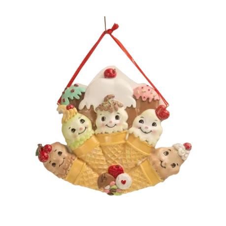 Outstanding Kurt S. Adler Ice Cream Cone Family Of 5 Personalized Ornament Carefully Designed