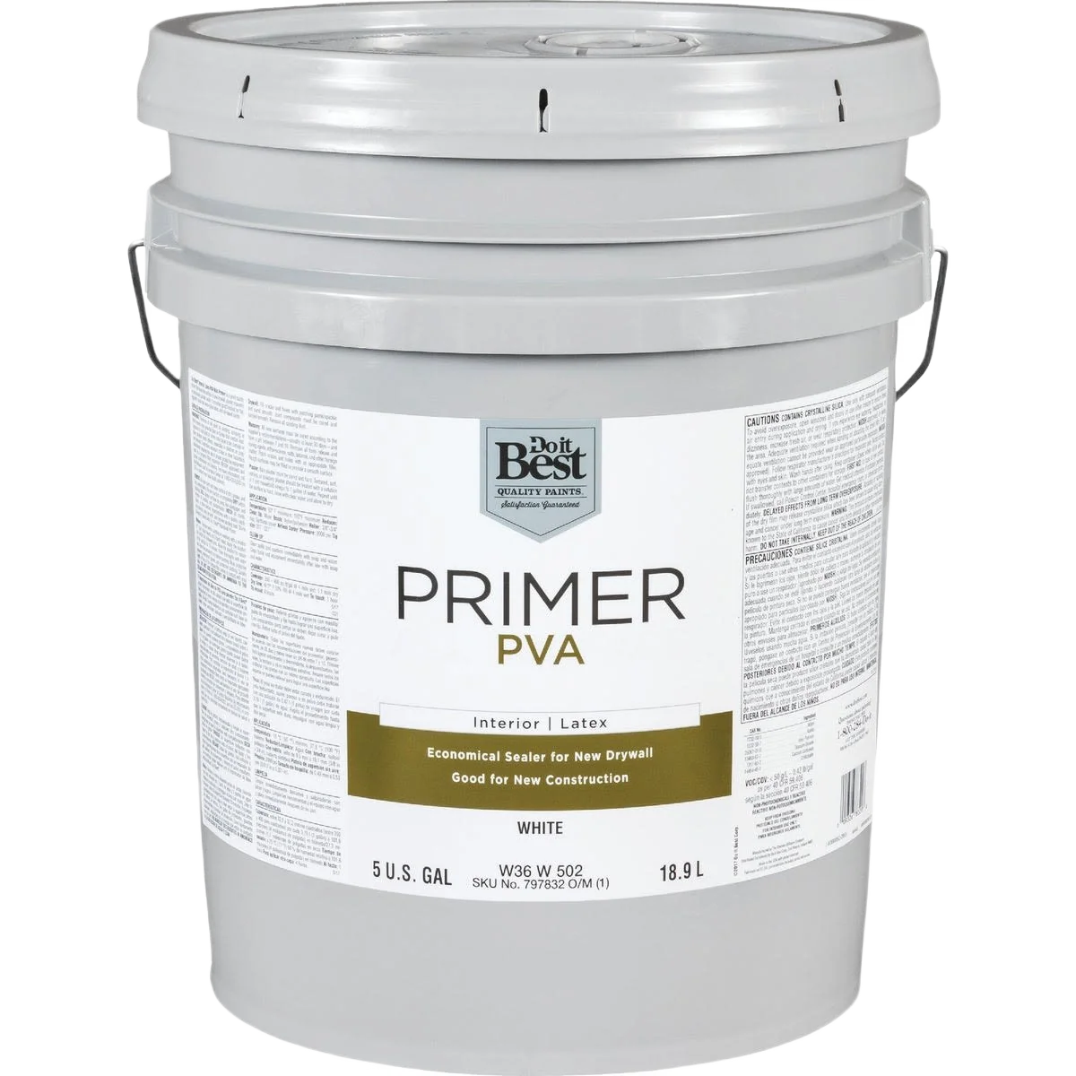 Lightweight Do it White Primer PVA Interior Latex Drywall Primer 5 Gallon Soft