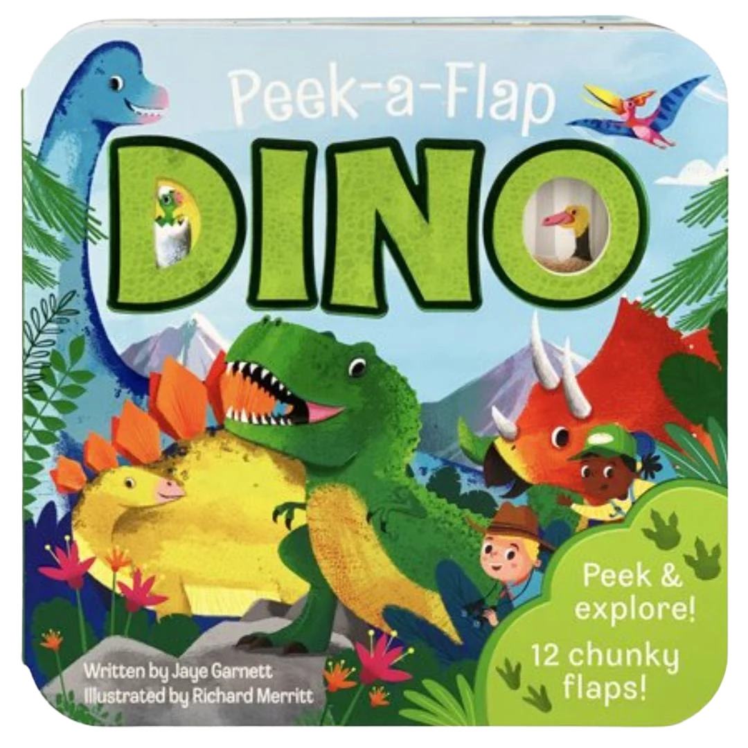Specialty House of Marbles Dino Peek-A-Flap Book Healthy