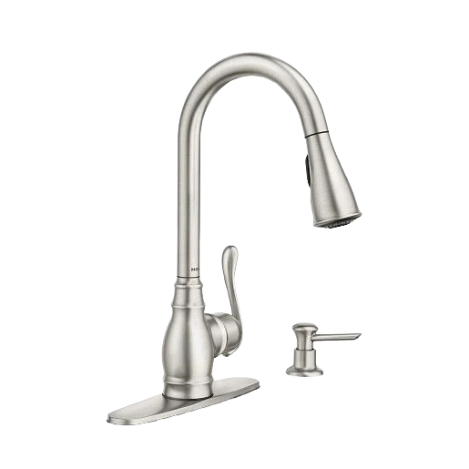 Dependable Moen Anabelle Stainless One Handle High Arc Pulldown Kitchen Faucet Eco-Friendly