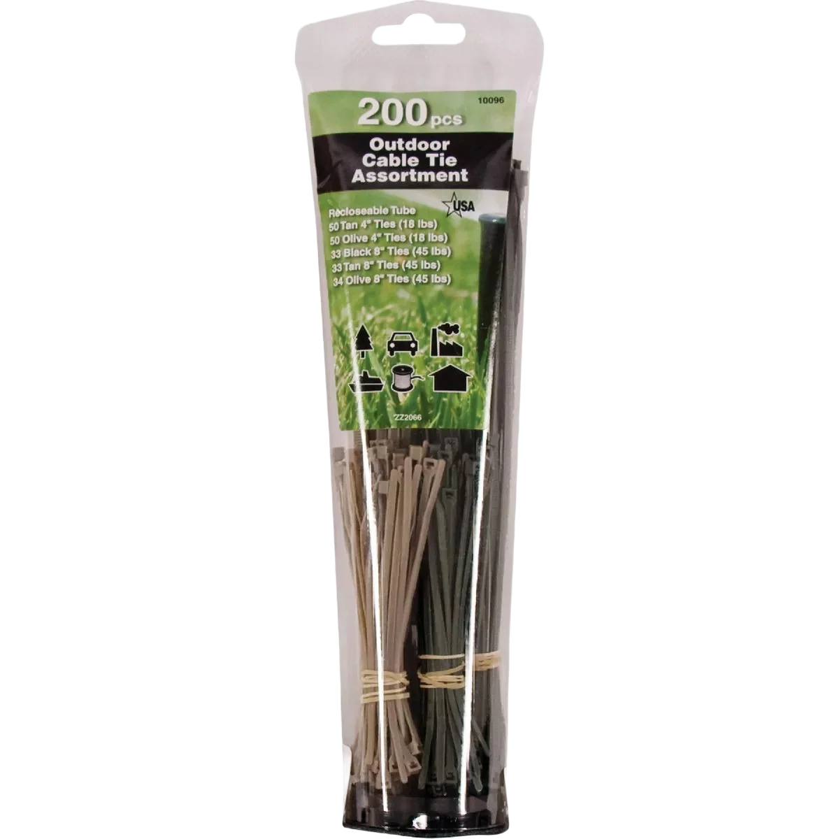 Original Design Gardner Bender Outdoor Self-Locking Nylon Tan Olive Black Cable Tie Assortment 200-Piece High-Grade