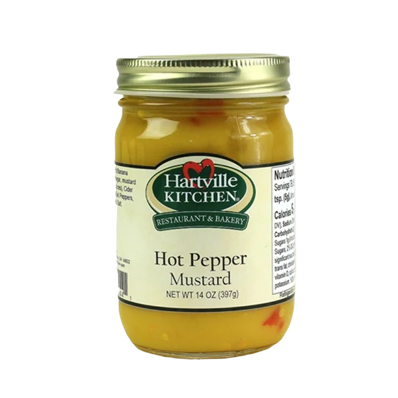 Dependable Hartville Kitchen Hot Pepper Mustard 14 oz. Certified