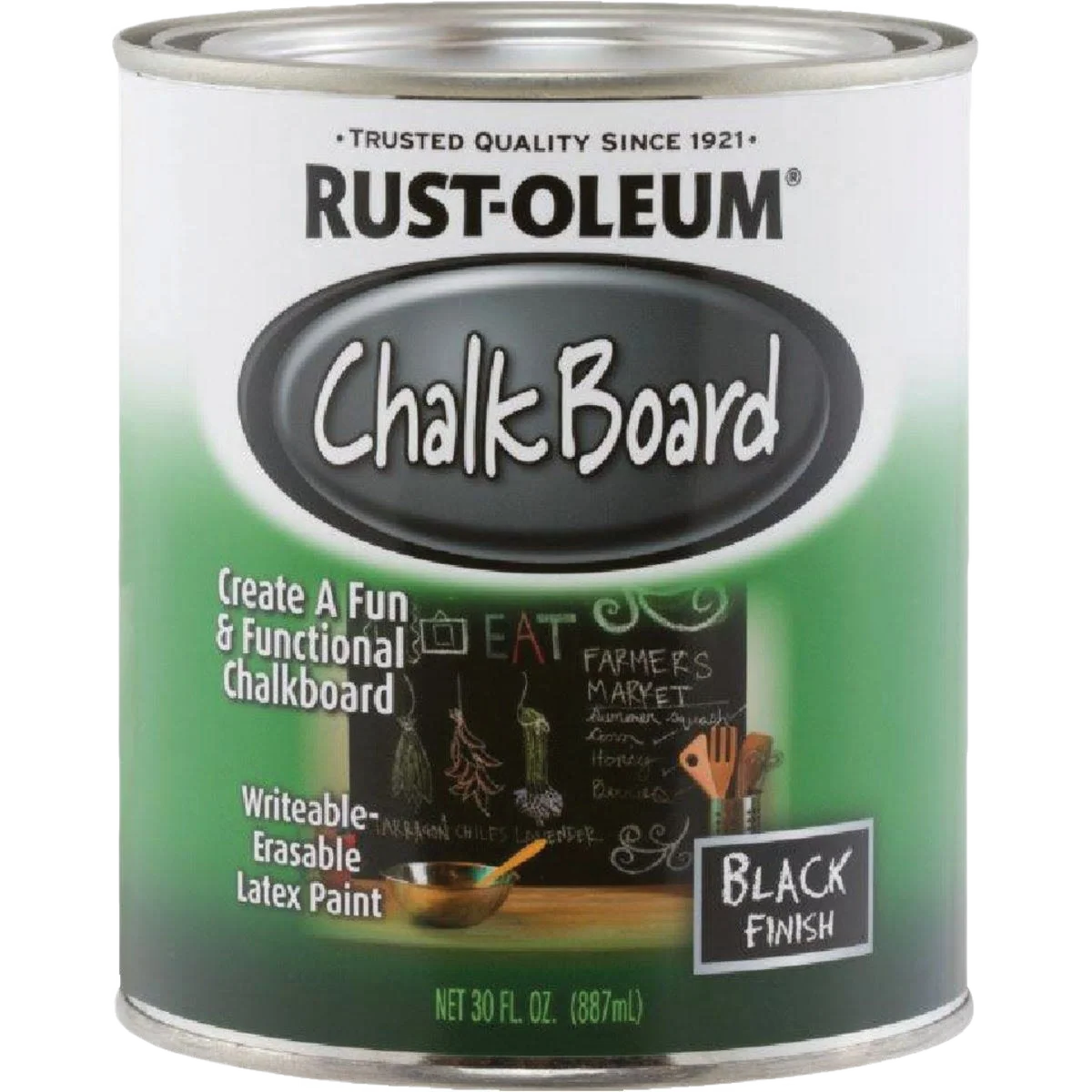 Next-Generation Rust-Oleum Specialty Flat Black Chalk Board Brush-On Paint 1 Quart Clean