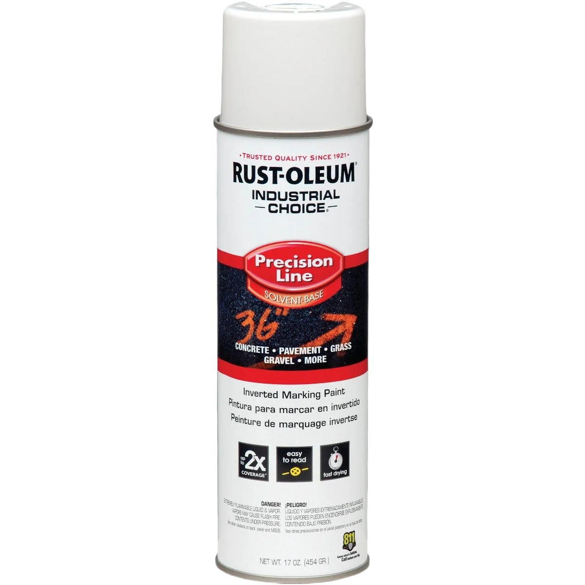 Specialty Rust-Oleum Industrial Choice White Inverted Marking Spray Paint 17 oz. Lightweight
