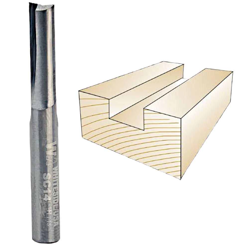 Artisan Whiteside Solid Carbide Straight Bit 1 4 in. SH x 1 4 in. CD x 1 2 in. CL Original