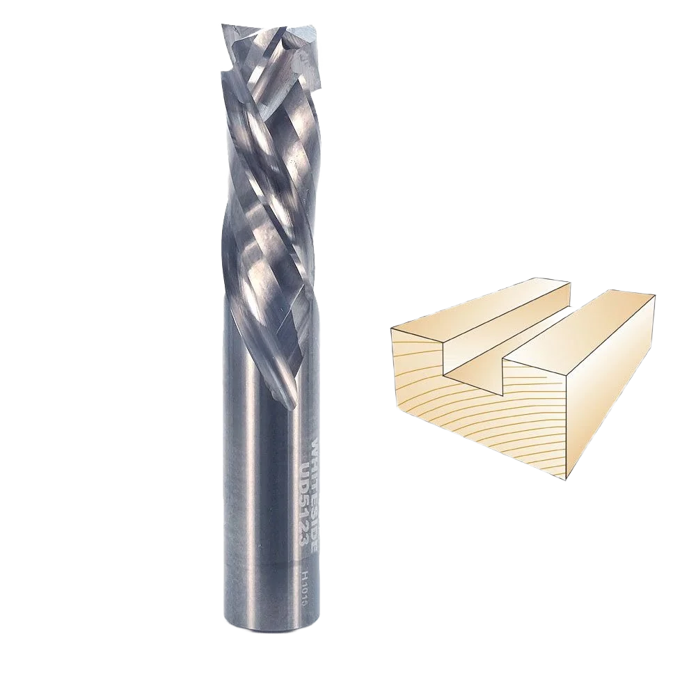 Unique Whiteside Spiral Up Downcut Bit 1 2 in. SH x 1 2 in. CD x 1-1 4 in. CL Flexible
