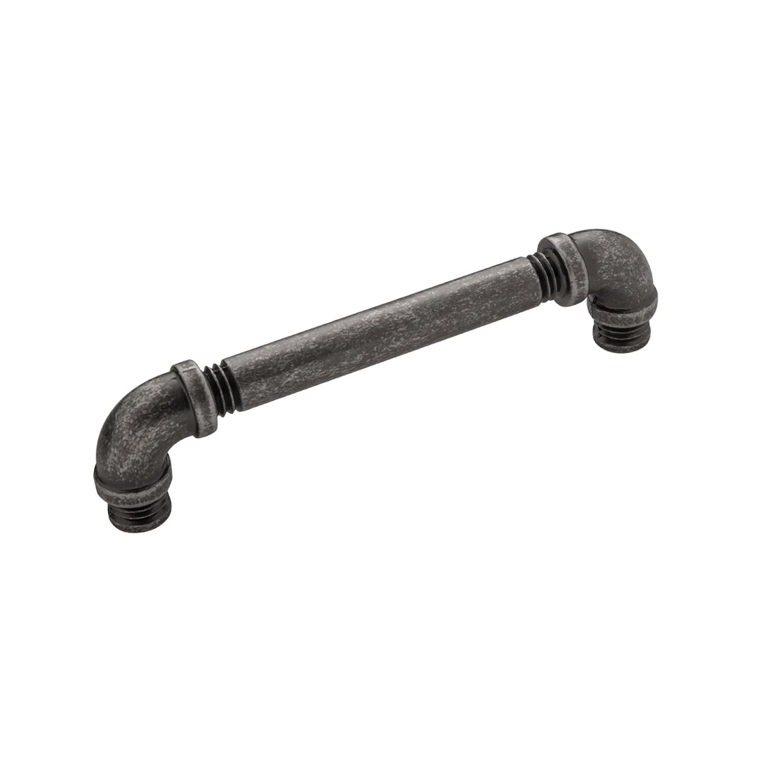 Premium Material Hickory Hardware 5-1 16 Black Nickel Vibed Center-to-Center Pipeline Pull Soft