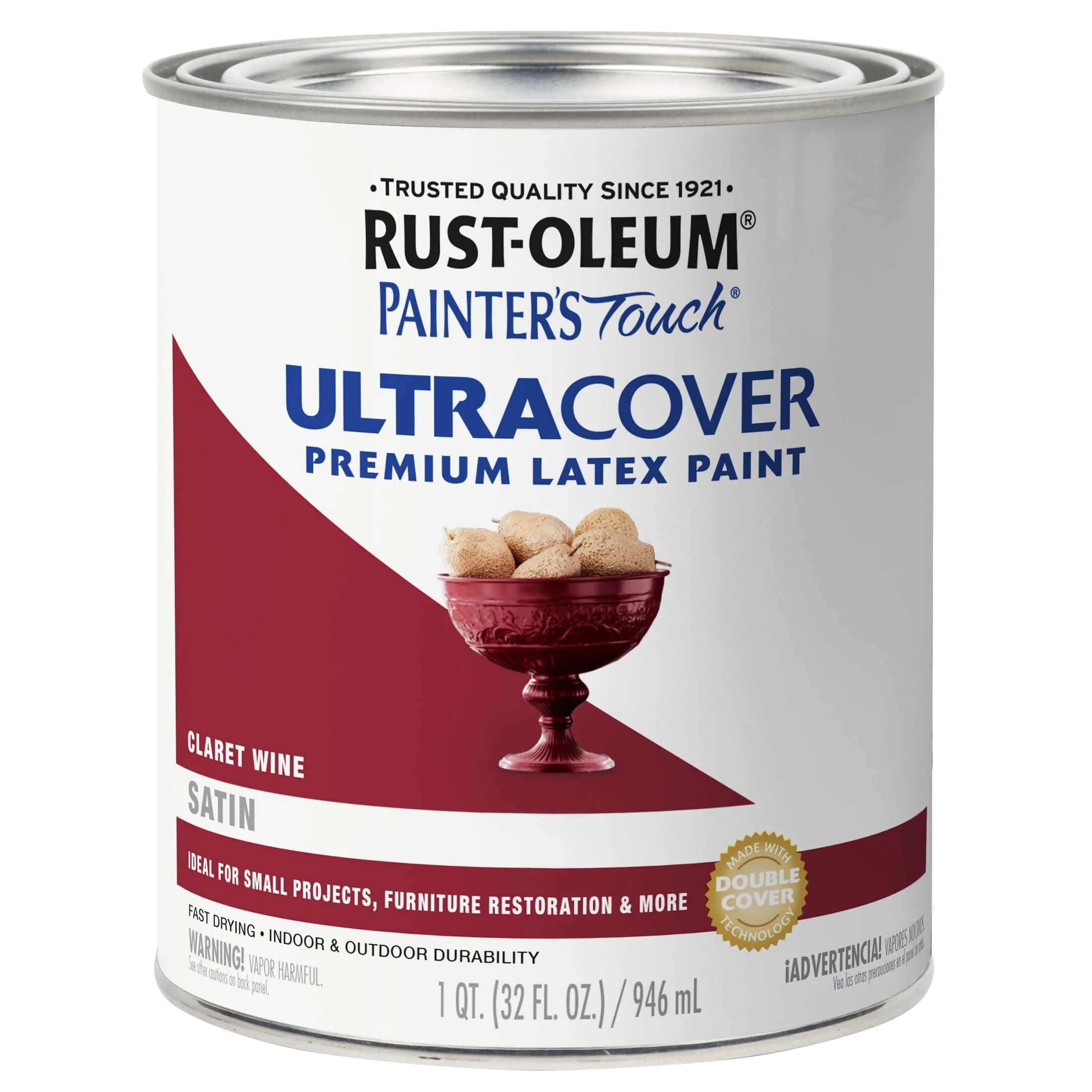 Professional Rust-Oleum Painters' Touch Claret Satin Brush-On Paint 1 Quart Healthy