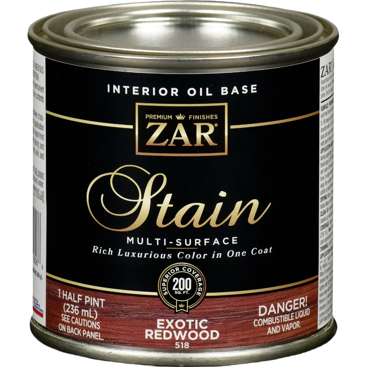 Solid ZAR® Interior Oil Base Exotic Redwood Wood Stain 1 Quart Selected