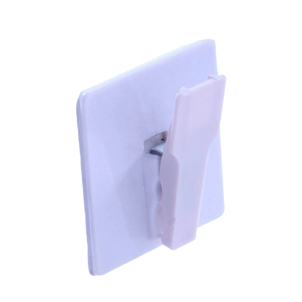 Organic Hillman Plastic Spring Clip Hook- White - Adhesive Backed Excellent