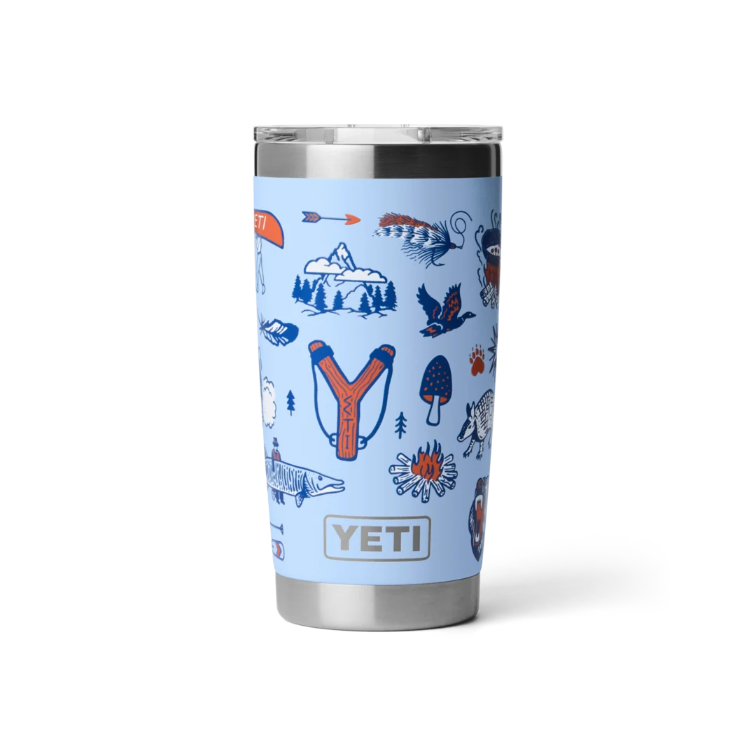 Safe YETI Rambler 20 Oz. Whippersnapper Blue Tumbler with Magslider Lid Long-Lasting