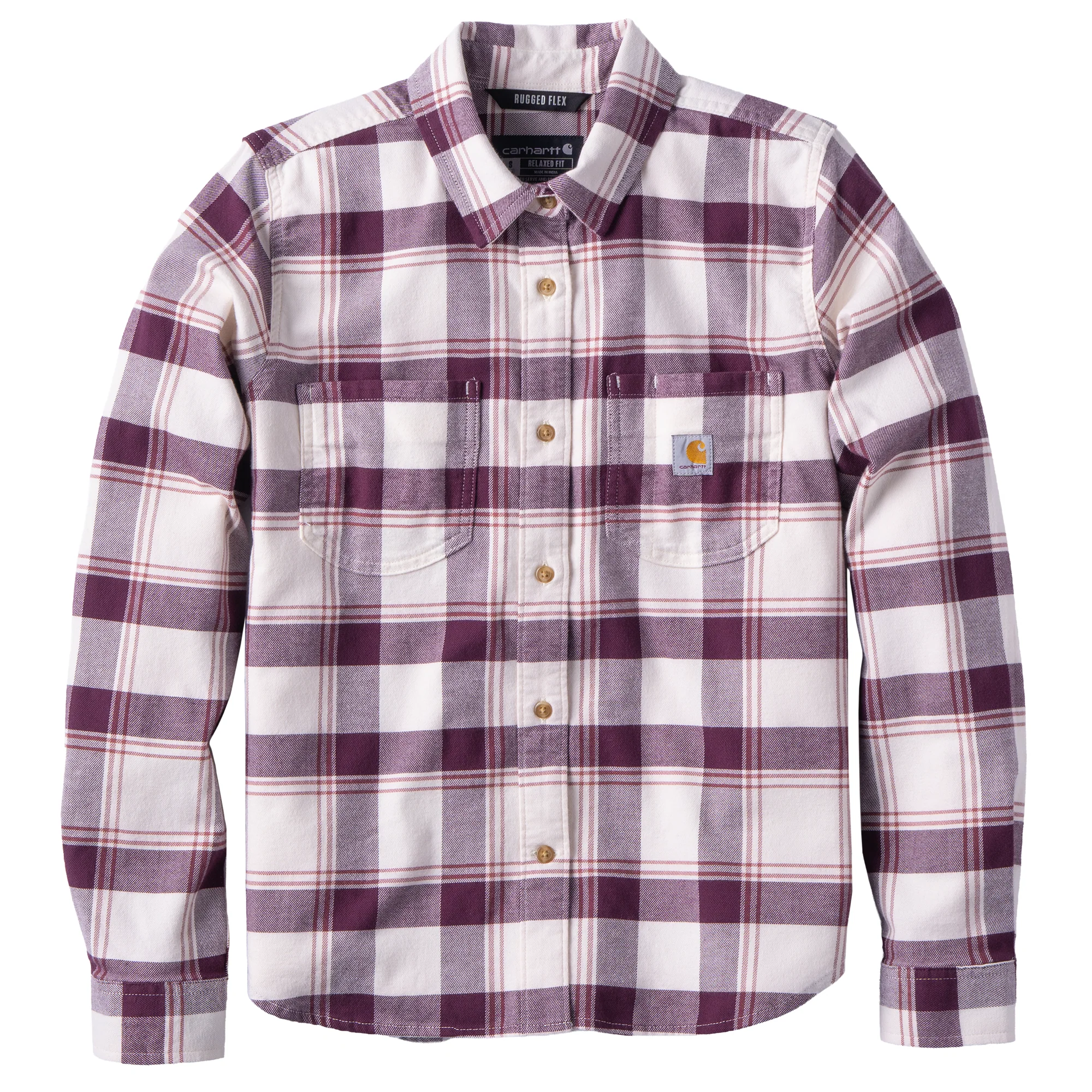 Soft Carhartt Women's Hamilton Relaxed Long Sleeve Plaid Shirt Pure