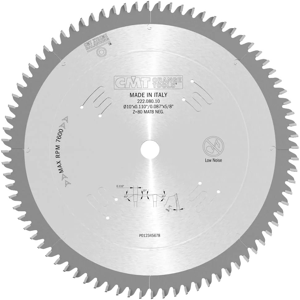 Carefully Designed CMT Orange Tools 10 80T Plastic Saw Blade Excellent