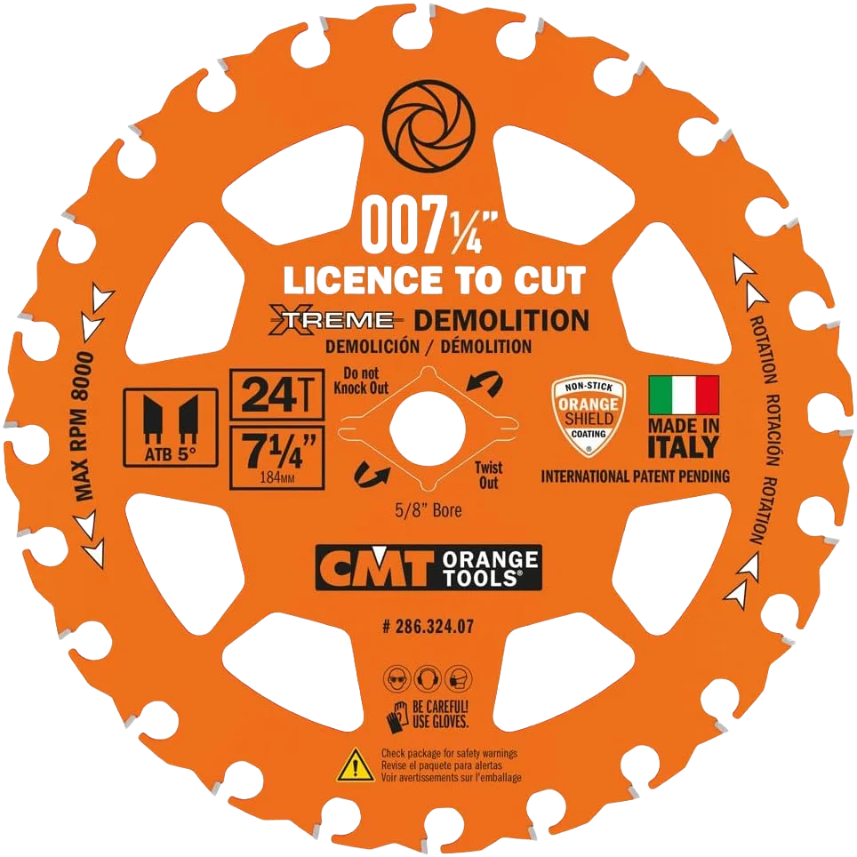 Durable CMT Orange Tools 7-1 4 24T Demolition Saw Blade World-Class