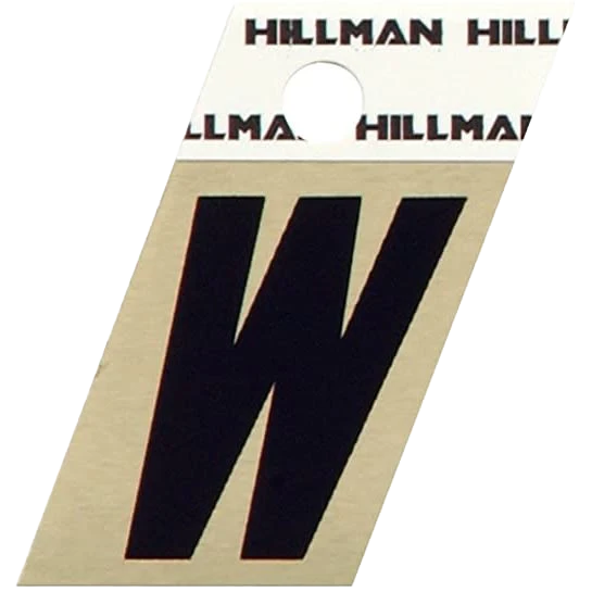 Prestigious Hillman 1-1 2 in. Black Gold Aluminum Angle Cut Sticker Letter W Smart