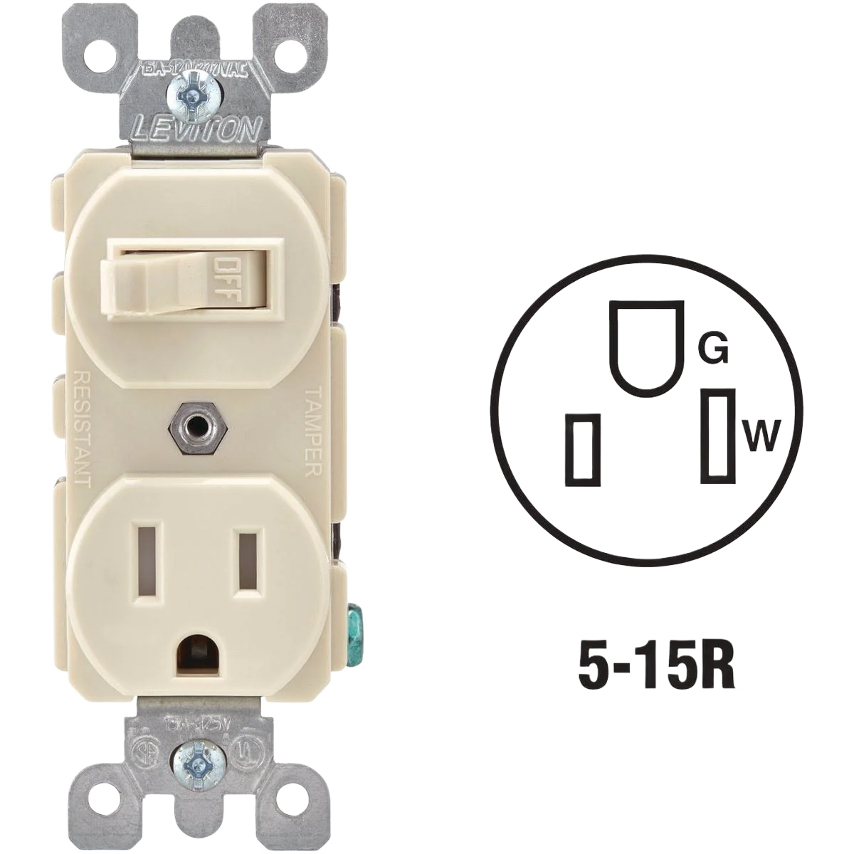Sustainable Leviton Light Almond 15 Amp Commercial Grade Switch Outlet Comfortable