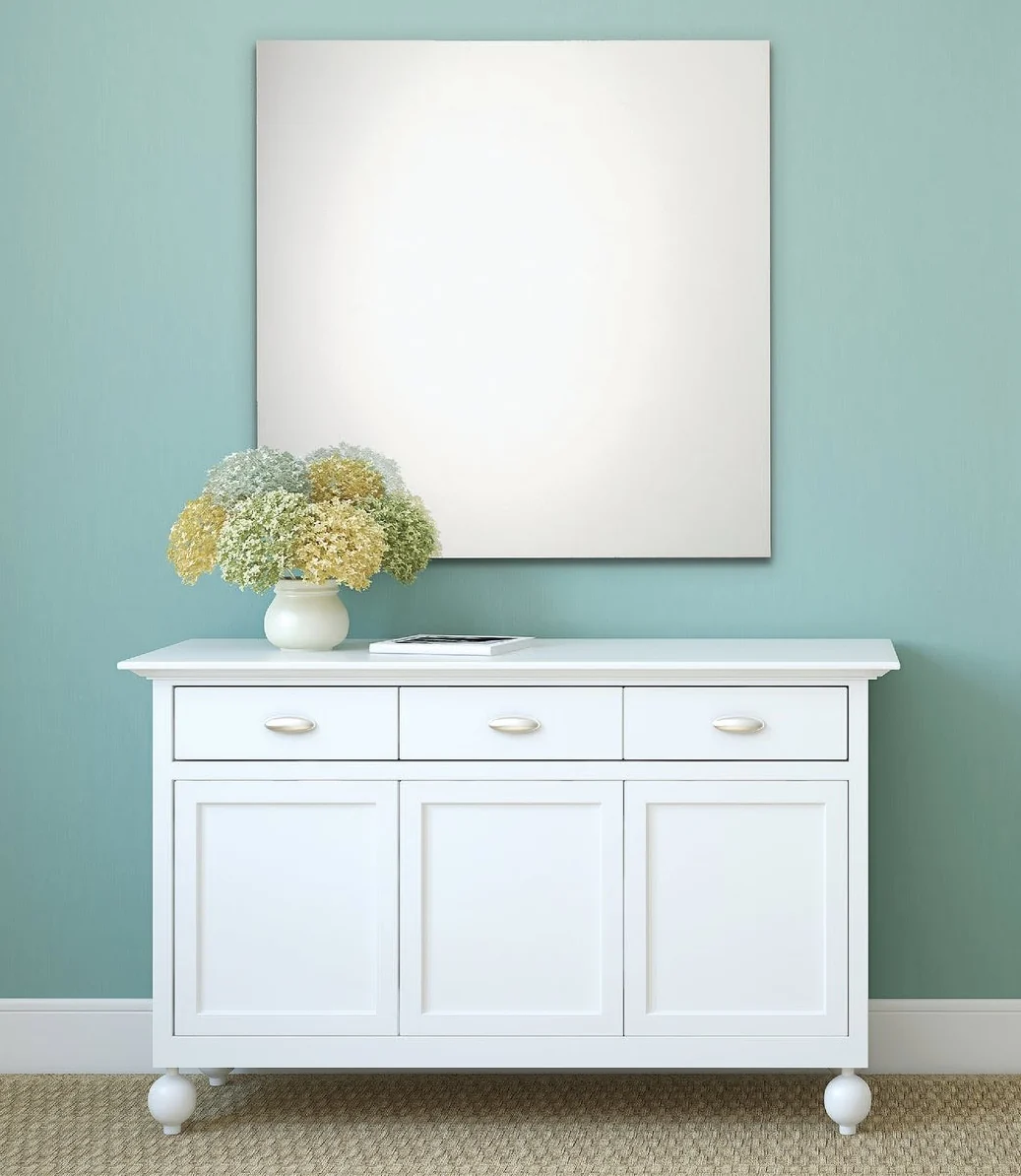 User-Friendly Erias Home Designs Frameless Polished Edge Wall Mirror 36 x 36 in. Safe