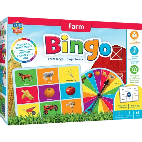 Excellent MasterPieces Educational Farm Bingo Game Top-Quality