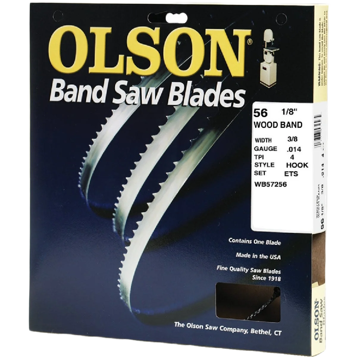 Advanced Olson Wood Cutting Band Saw Blade 56-1 8 in. x 3 8 in. x 4 TPI Prestigious
