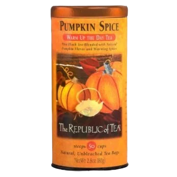 Reliable Republic of Tea Pumpkin Spice Black Tea Tin 50 Bags Functional