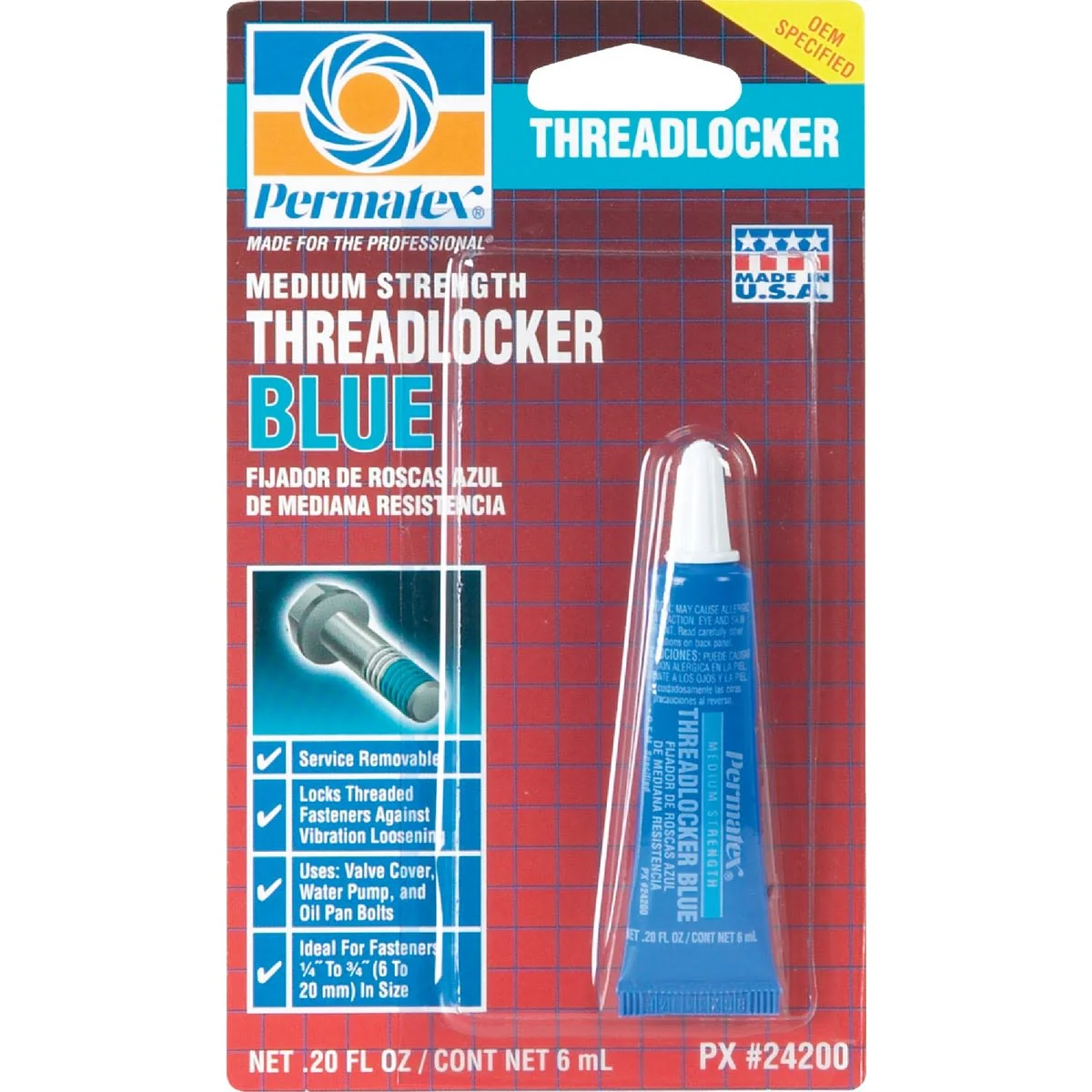 Crafted Permatex 0.2 Oz. Medium Strength Blue Threadlocker Reliable