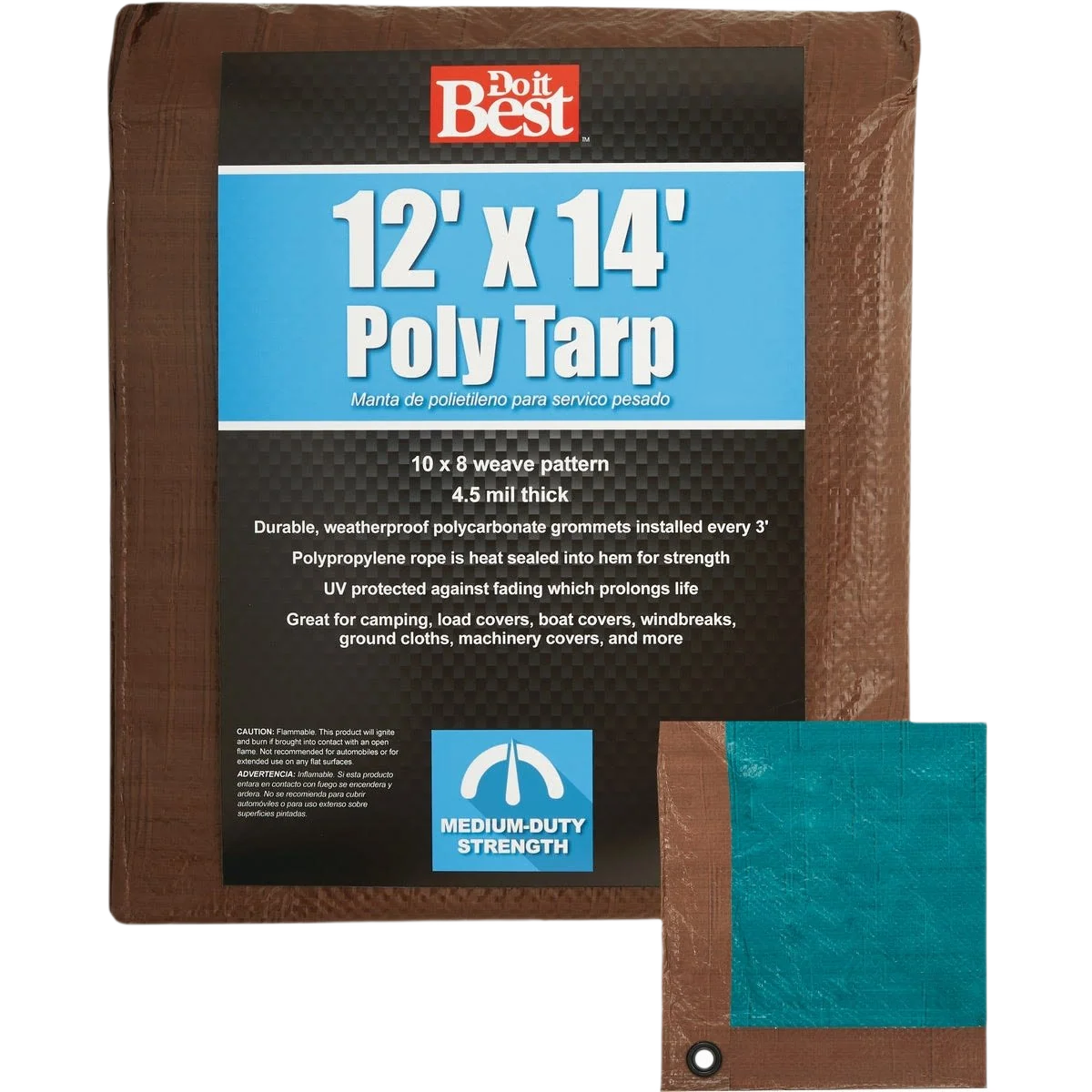 User-Friendly Do it Brown Green Medium Duty Poly Tarp 12 Ft. x 14 Ft. Premium