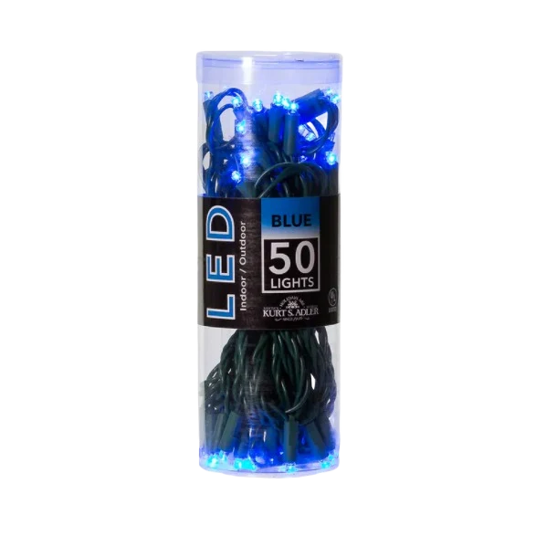 Outstanding Kurt S. Adler Blue LED Light Set 50 Lights Secure