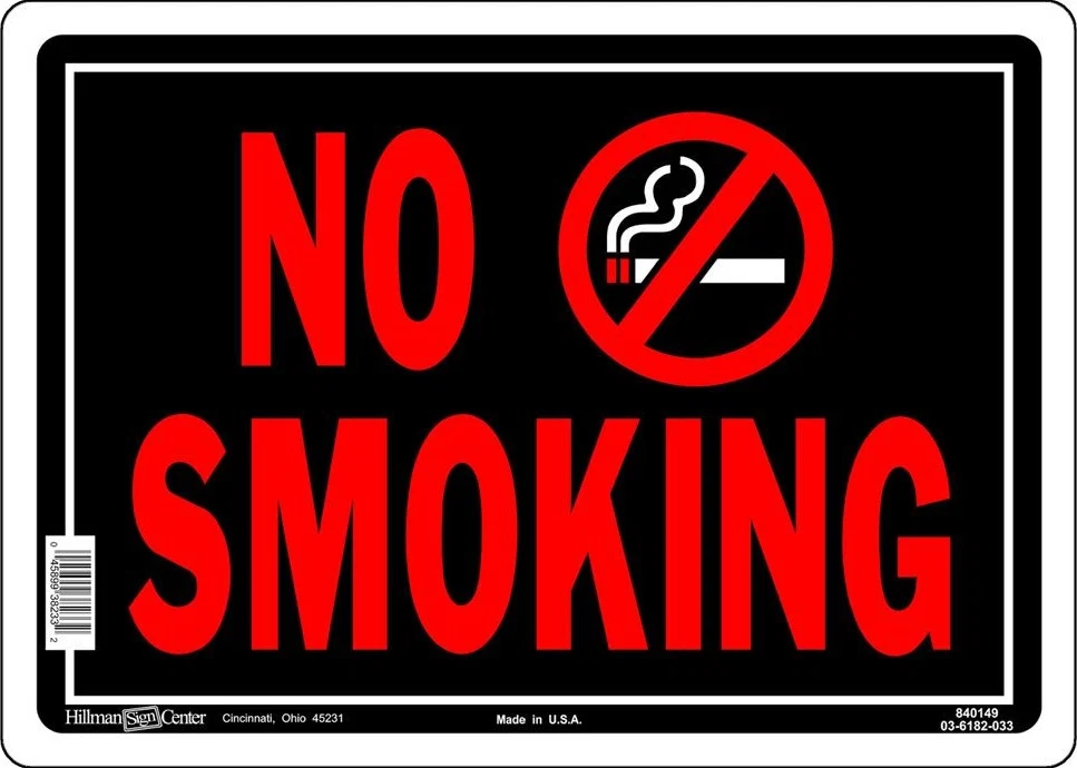 Trendy Hillman Black Red Aluminum No Smoking Sign 10 x 14 in. Refined