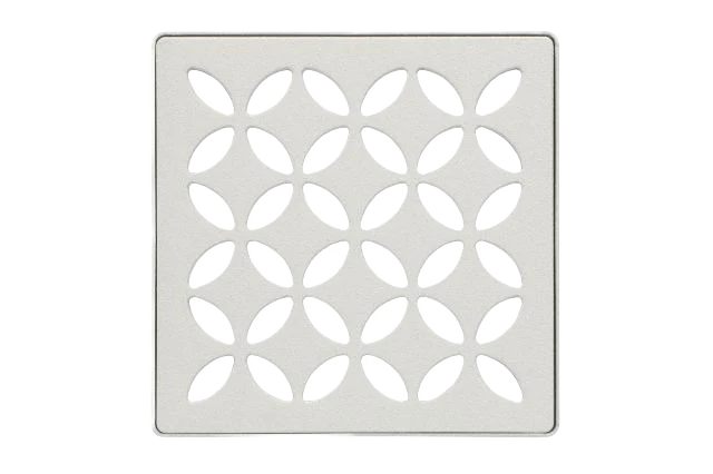 Fashionable Schluter KERDI-DRAIN 4 Greige Square Floral Grate Kit Efficient