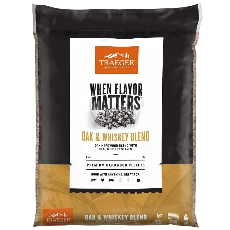 Traditional Traeger Oak Whisky Blend Pellets 20 lbs. Durable