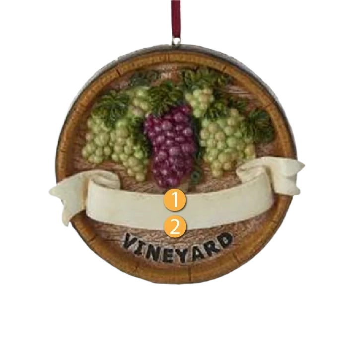 Natural Kurt S. Adler Personalized Grape Vineyard Ornament Certified