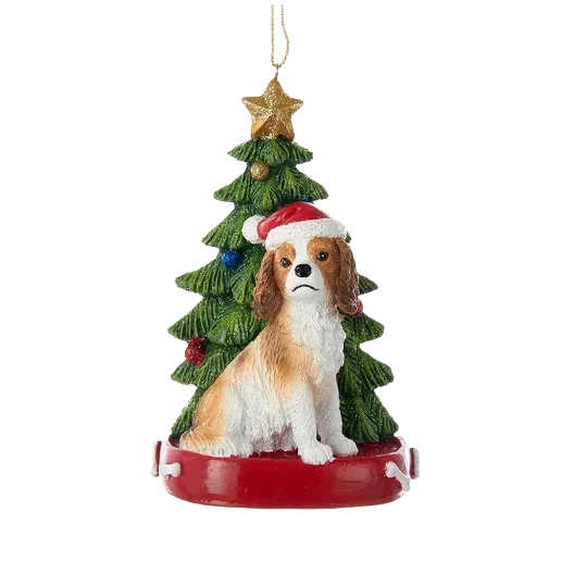 Premium Material Kurt S. Adler Personalized King Charles with Tree Ornament Next-Generation