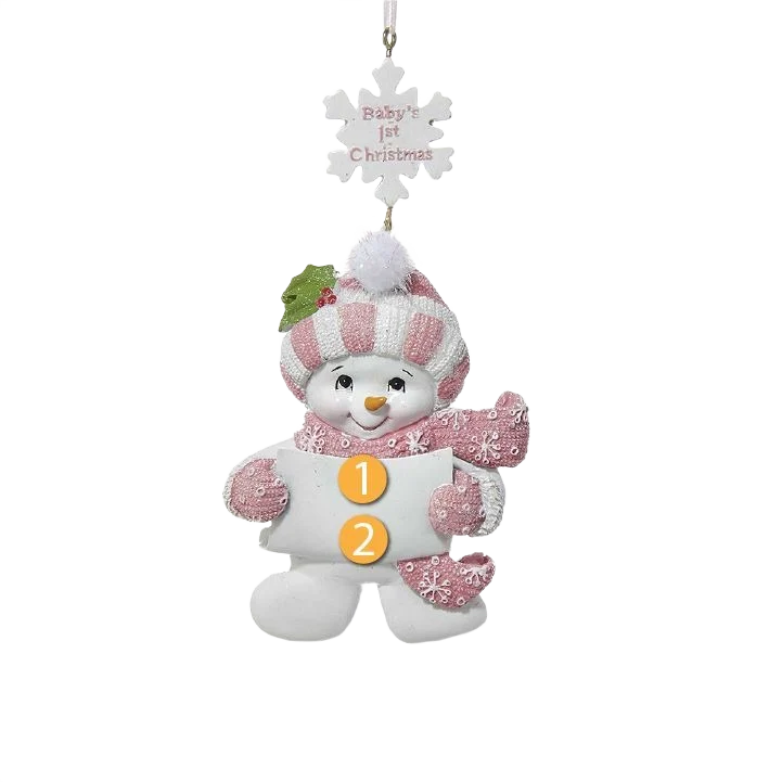 Pure Kurt S. Adler Personalized Baby's First Christmas Snow Girl Ornament Practical