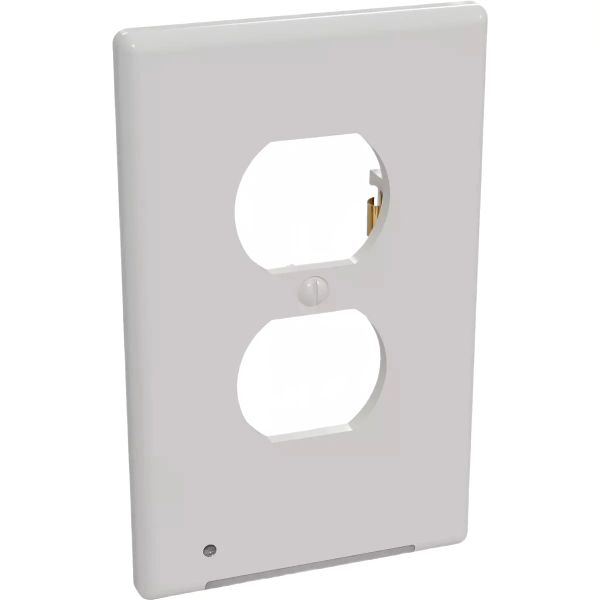 Innovative Westek LumiCover 1-Gang Plastic Nightlight Outlet Wall Plate White Pure
