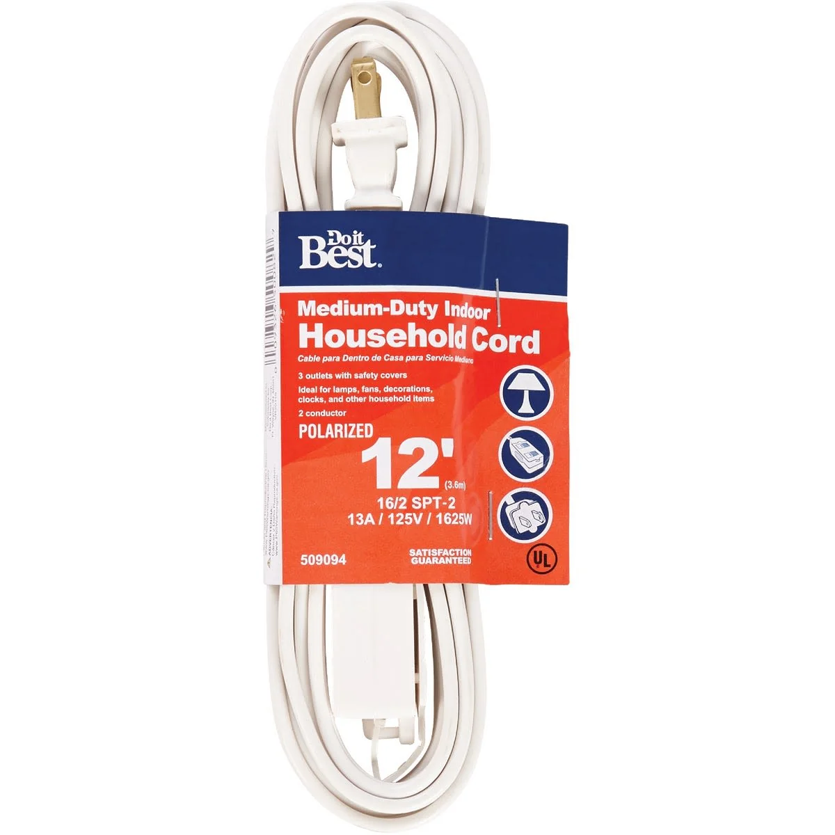 Flexible Do it White 16 2 Cube Tap Extension Cord 12 ft. Contemporary