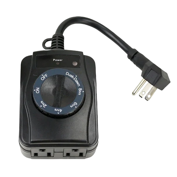 Verified Prime Wire 2-Outlet Outdoor Countdown Timer with Photosensor Luxury
