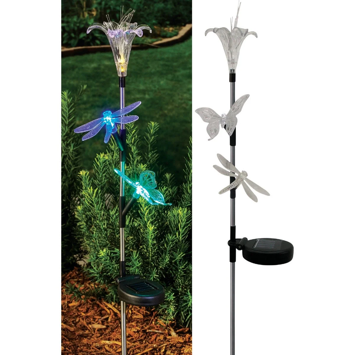Excellent Solaris Flower Insect Trio Solar Stake Light Relaxed